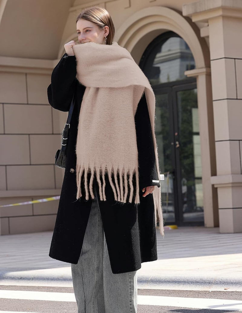Wander Agio Winter Warm Scarf Long Pashmina Extra Large Shawls and Wraps for Women Large Blanket Scarves Solid - Image 2